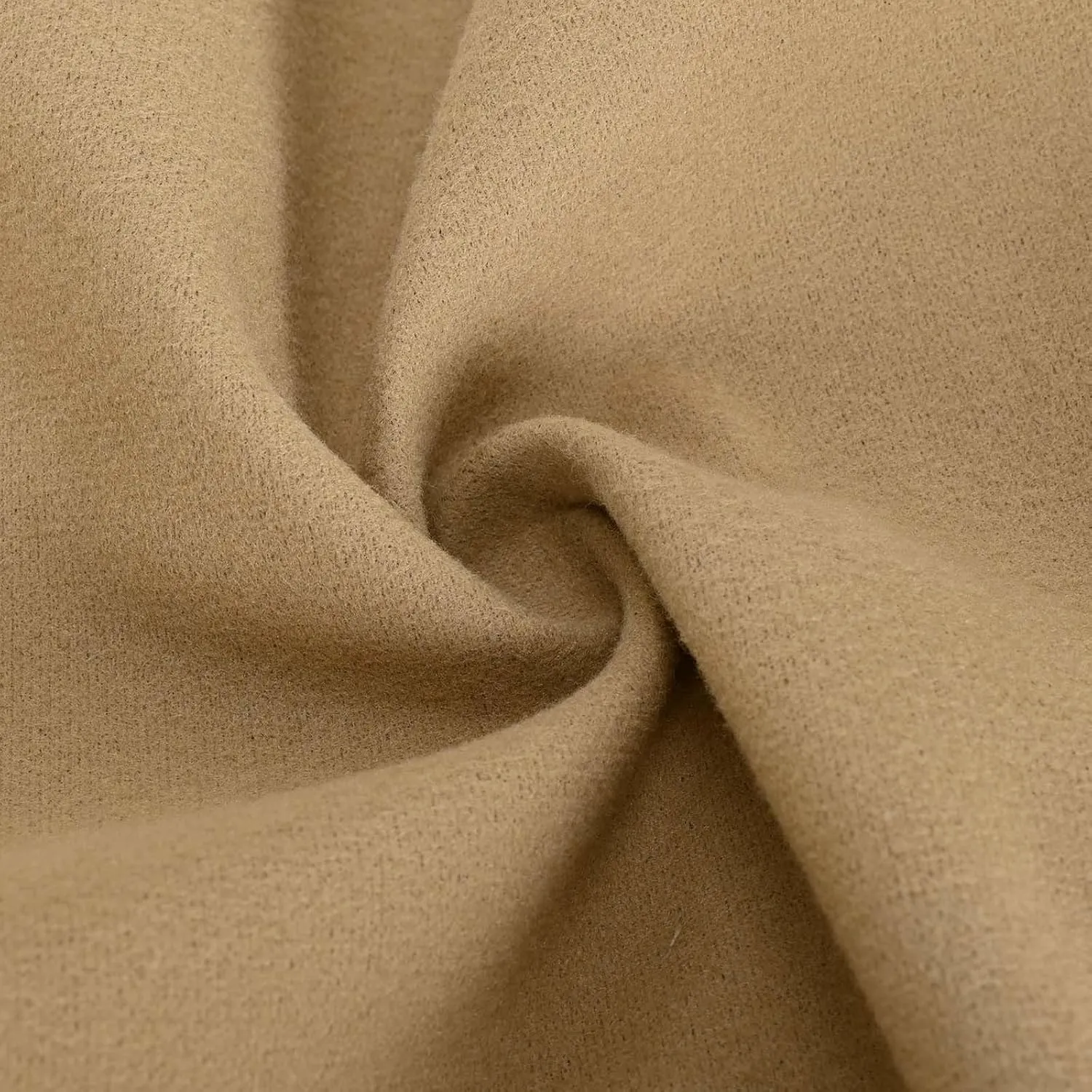 Womens Wool Blend Coat, Long Sleeve Lapel Collar Open Front Cardigan Winter Drawstring Loose Office Pea Coats
