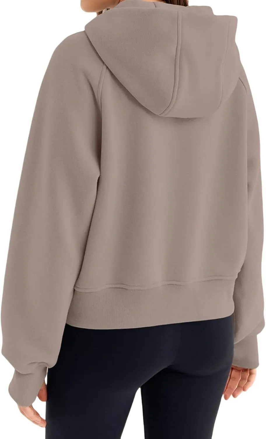 Womens Zip Up Hoodies Cropped Sweatshirts Fleece Jackets Fall Fashion Outfits Sweaters Winter Clothes Thumb Hole