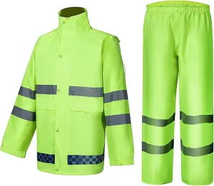 Work Raincoat Men's and Women's Raincoats Classic Adult Raincoats Breathable Reflective Hoods and Trousers Raincoats Workwear Motorcycle Fishing Clothes(Medium)