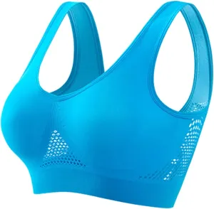 Workout Bra Sports, Soft Plunge Lingerie for Women Seamless Moisture Brassiere
