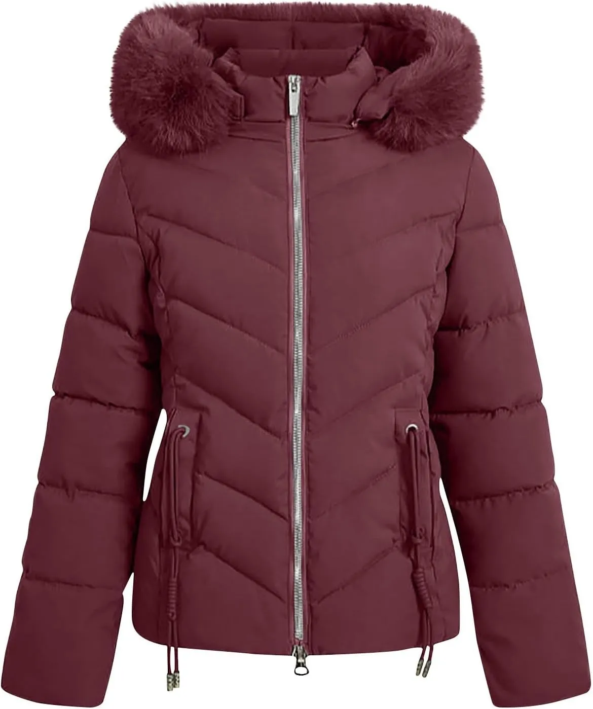 XOWRTE Women's Down Jacket Winter Mid Lenght Down Puffer Coats Ladies Lightweight Jackets Woman Hooded Thick Warm Parka