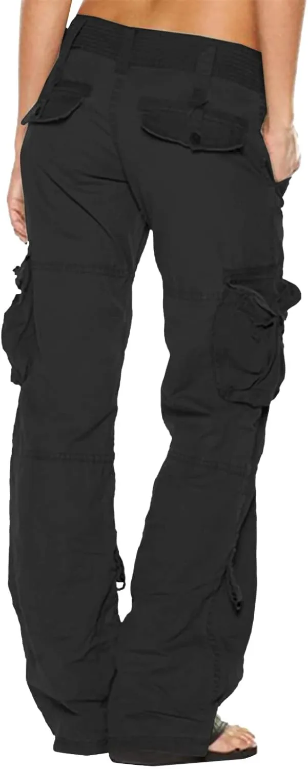 XUNRYAN Cargo Pants Women Baggy Low Waist Parachute Pants Running Joggers with Pockets Streetwear 2023 Fall Fashion Clothes