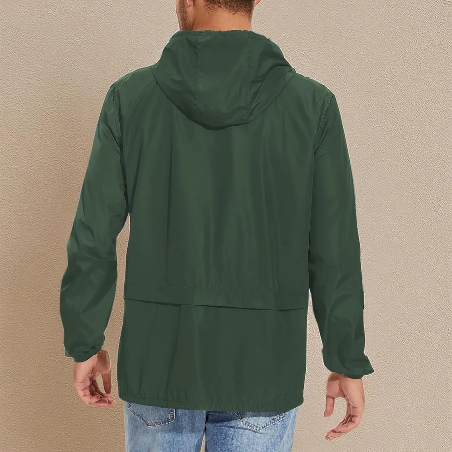 Zando Raincoat for Men Packable Rain Jacket Waterproof with Hood Outdoor Windbreaker Jackets Lightweight Cycling Raincoats